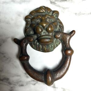 VTG Decorative Lg Heavy Lion Head Drop Rings Drawer Cabinet Handle Pull H- 380